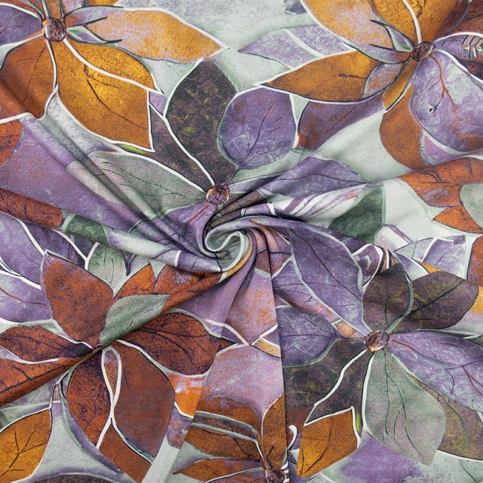 Floral Elegance on Sage Cotton Lycra