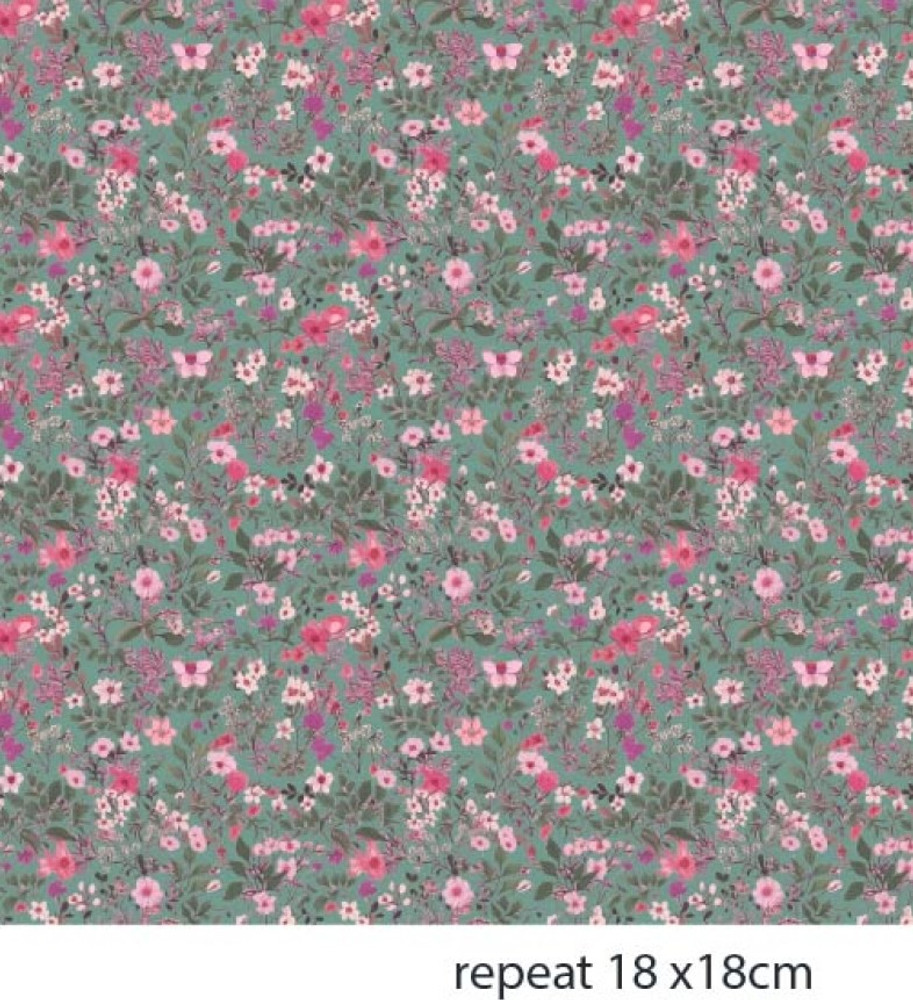 Packed Mini Floral on Mint Cotton Lycra
