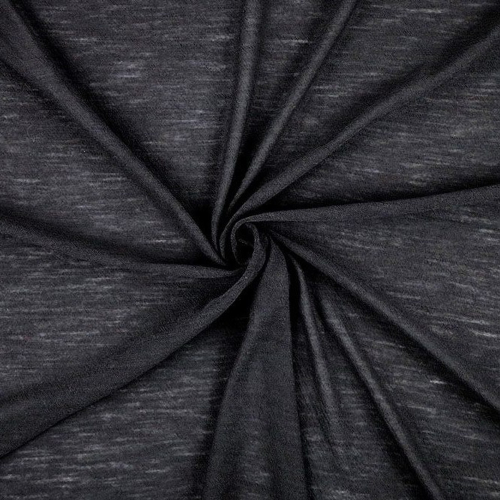 Heather Black Italian Wool Jersey