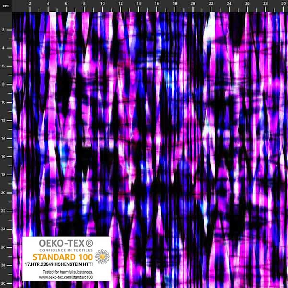 Stof Fabrics Abstract Violet Stripe French Terry