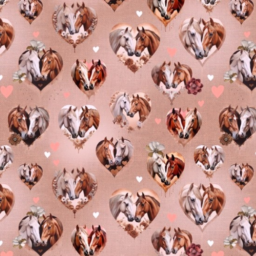 Horse Hearts Brushed French Terry