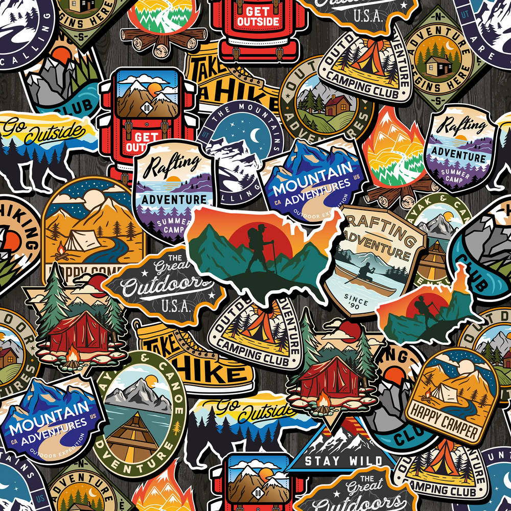 Outdoor Adventure Badges French Terry
