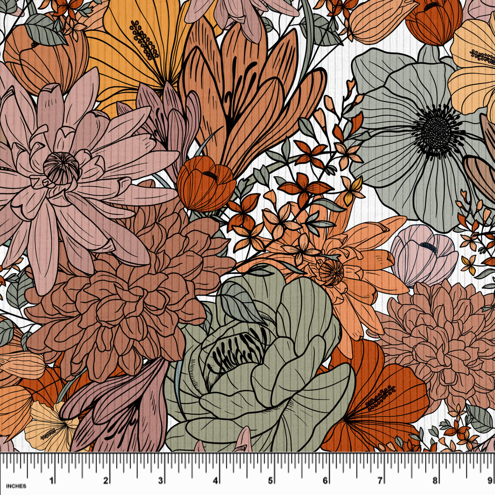 Custom Boho Autumn Floral Rib Knit