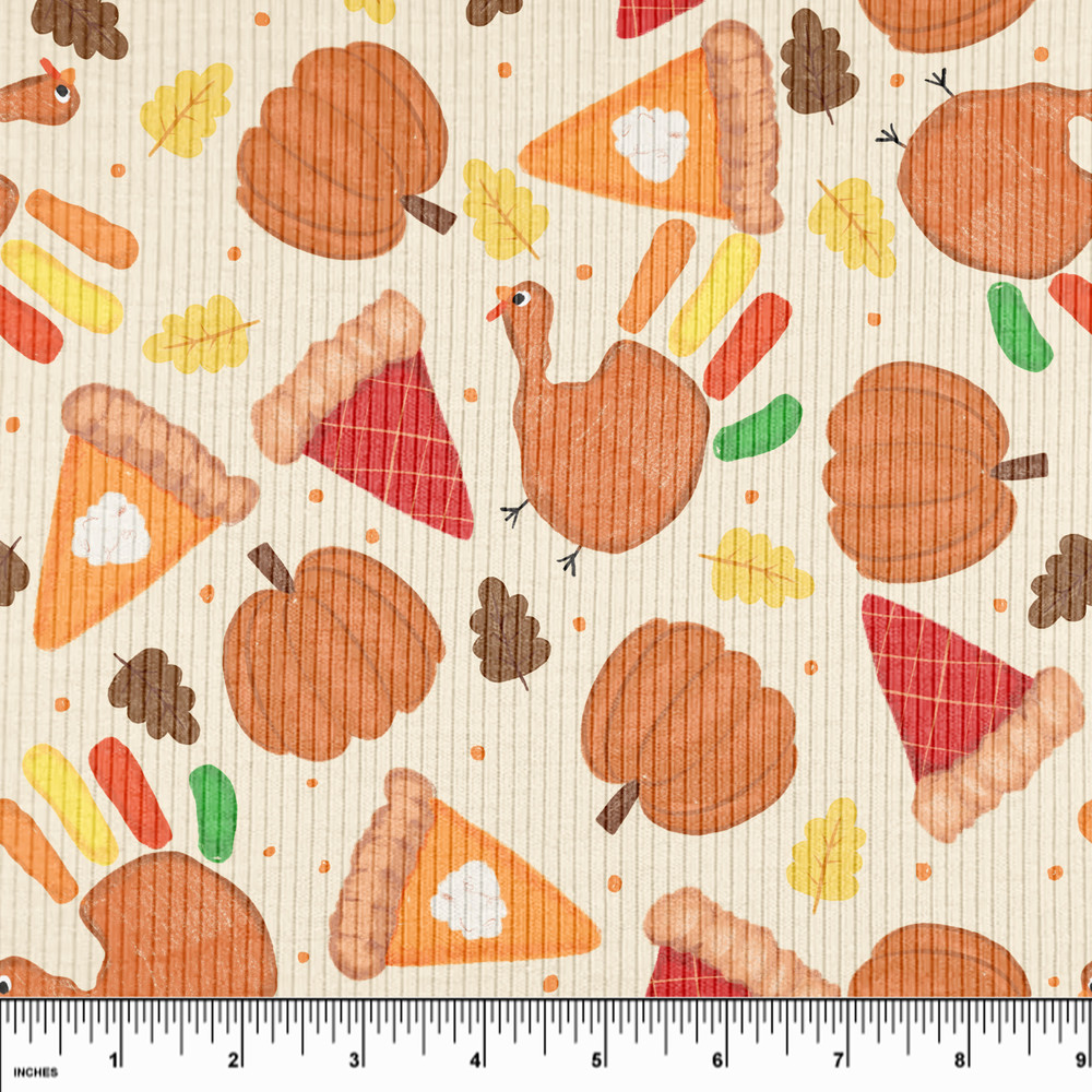 Custom Handprint Turkeys Rib Knit