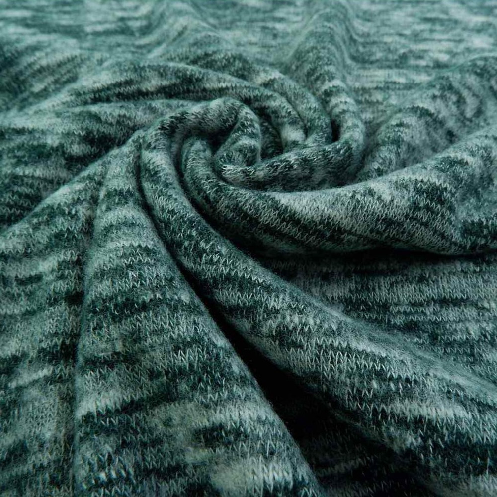 Hunter Green Melange Brushed Sweater Knit
