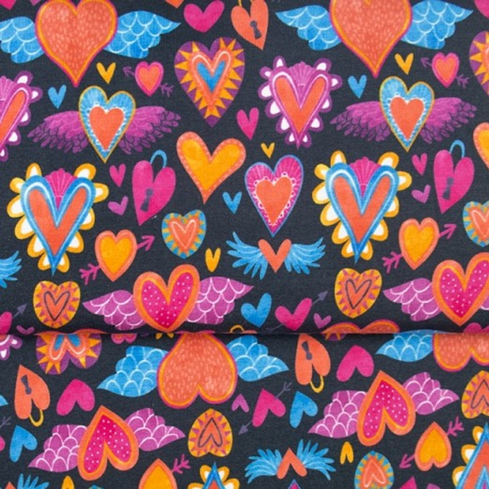 Hearts Aflutter Brushed French Terry