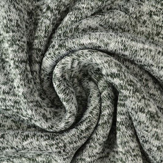 Hunter Green Melange Knitted Sweater Fleece