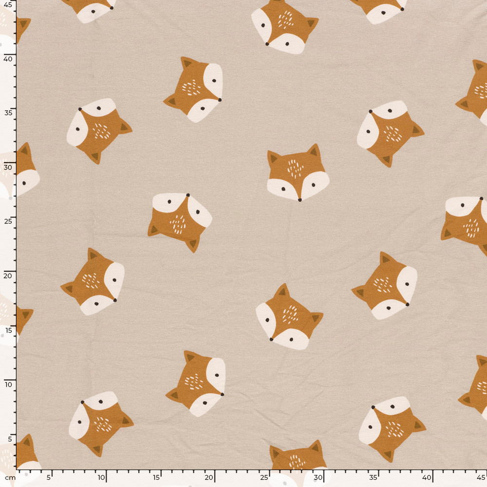 Foxes on Tan French Terry