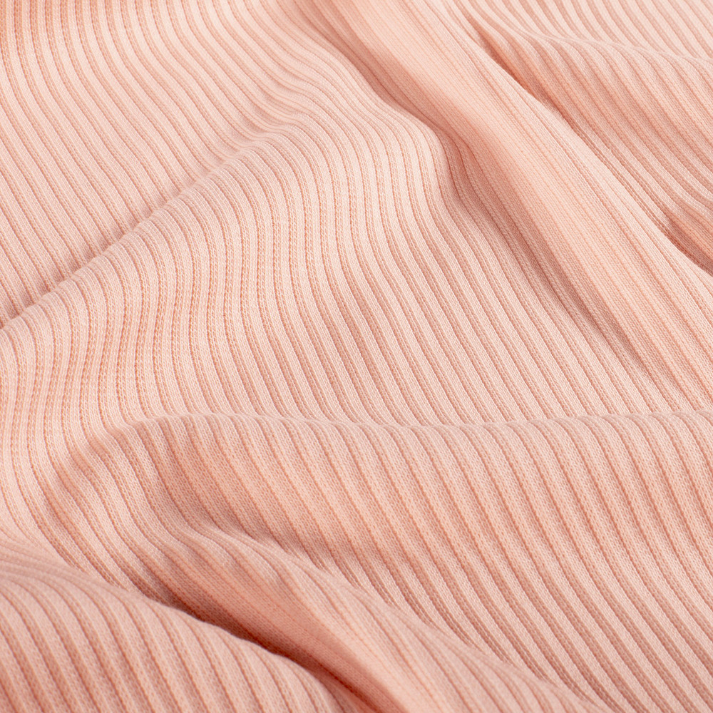 Light Peach Jersey Rib Knit
