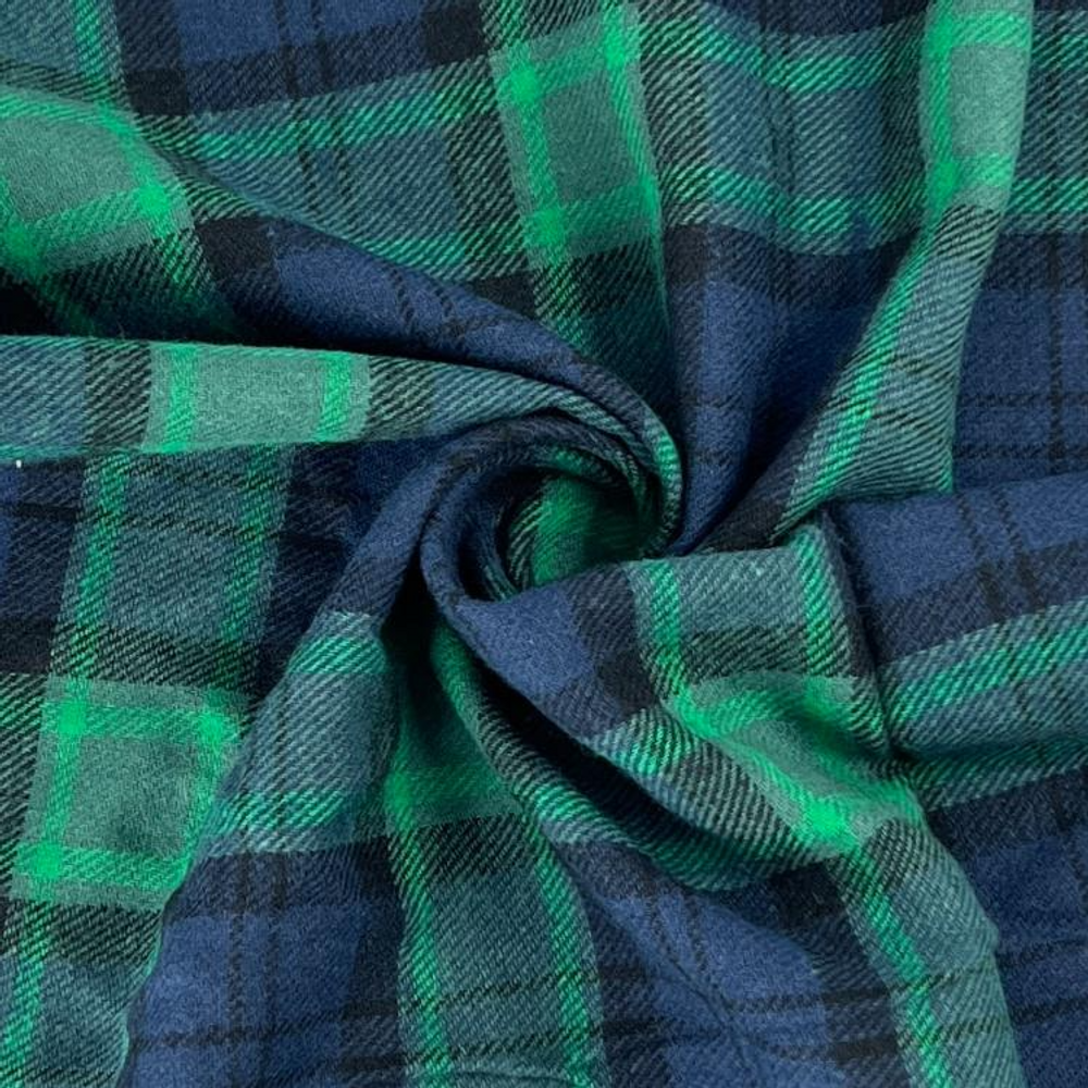 Green & Navy Plaid Flannel