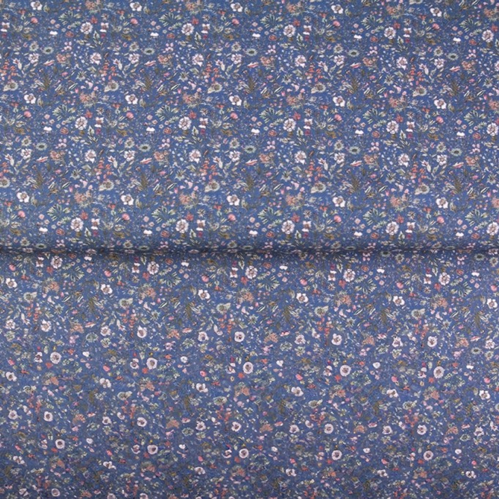 Millefleur on Periwinkle Cotton Lycra