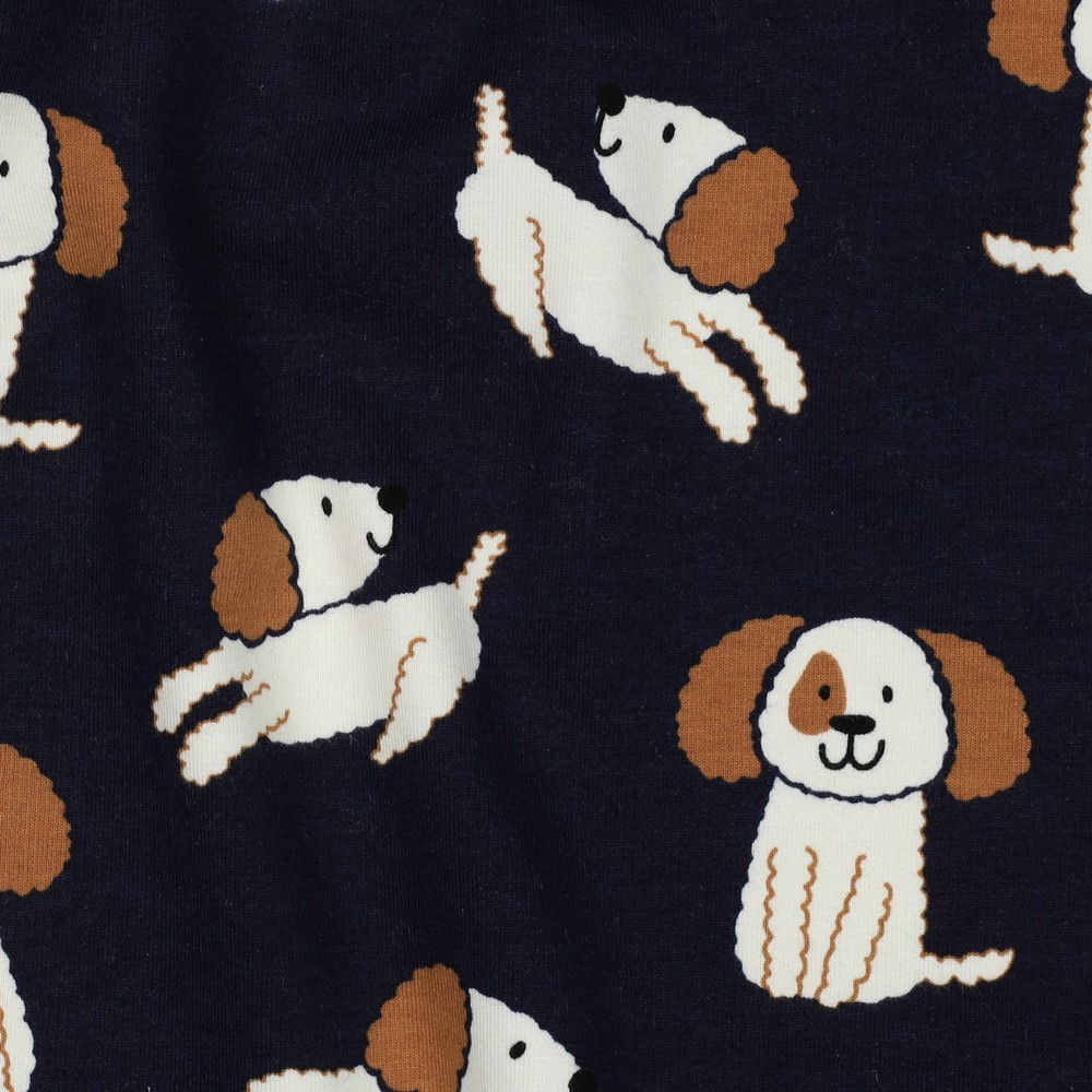 Dogs on Navy Sweatshirt Fleece