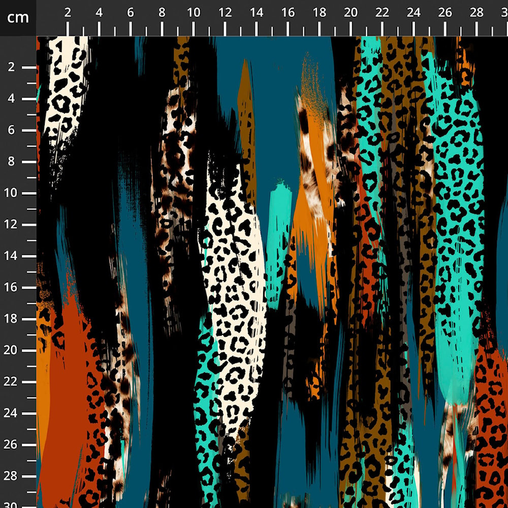 Stof Fabrics Abstract Animal Stripe Cotton Lycra Knit