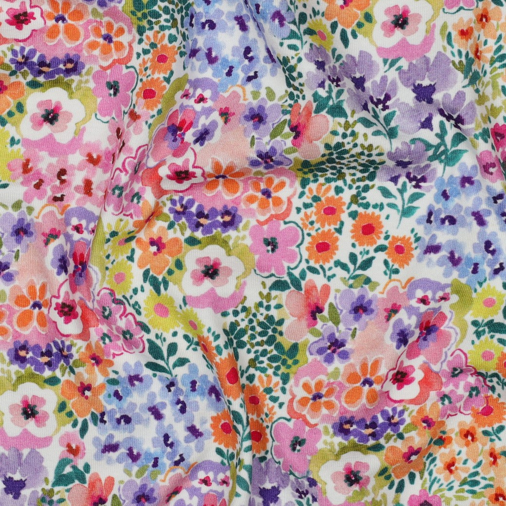 Vibrant Spring Floral Cotton Lycra