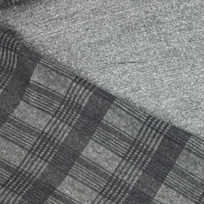 Charcoal Plaid Sweatshirt Fleece