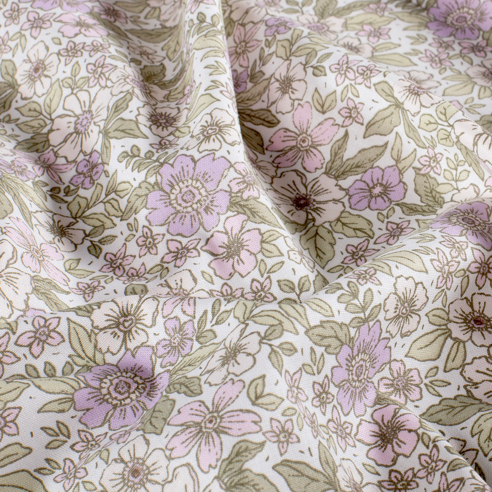 Lavender Floral Poplin