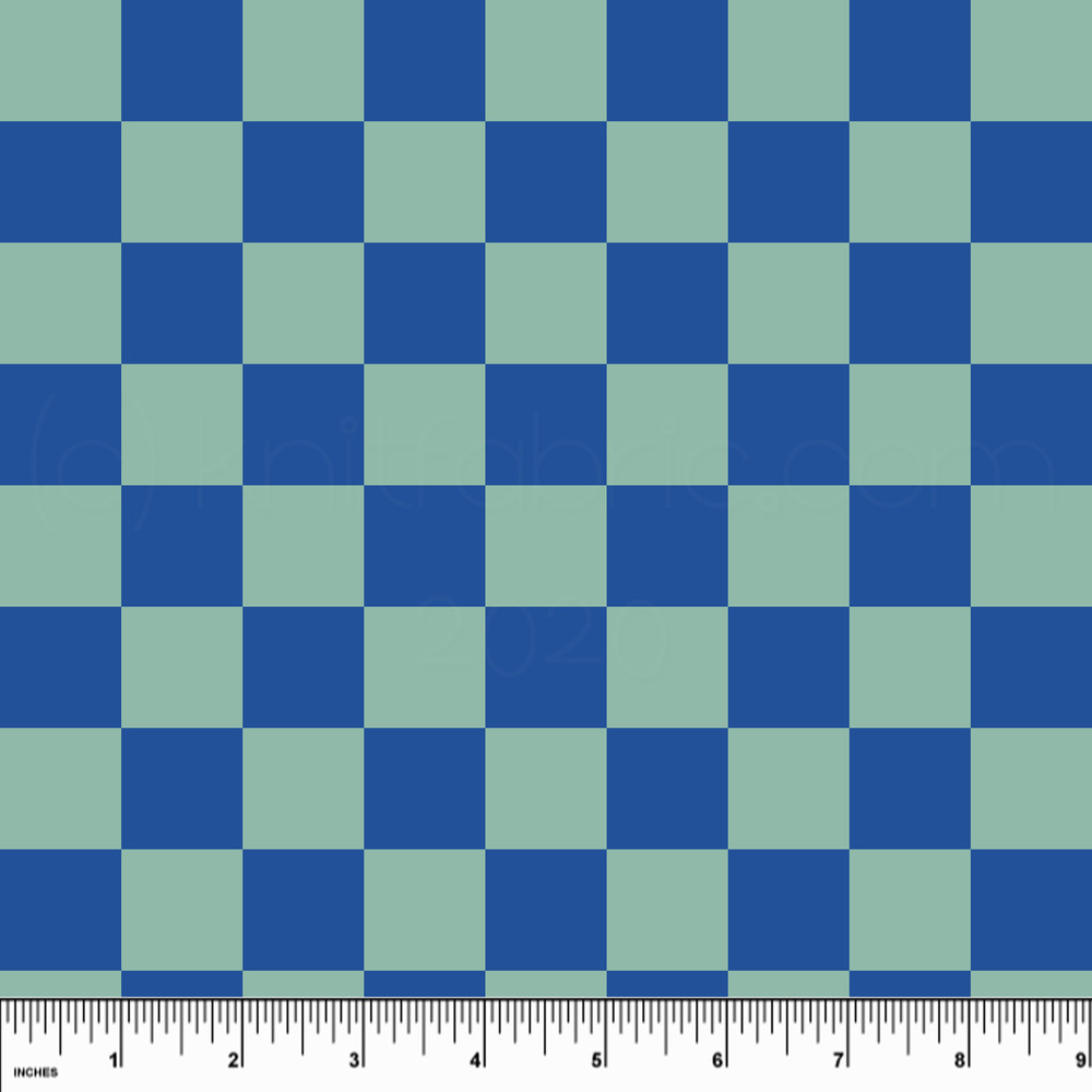 Custom Blue and Green Check Swim