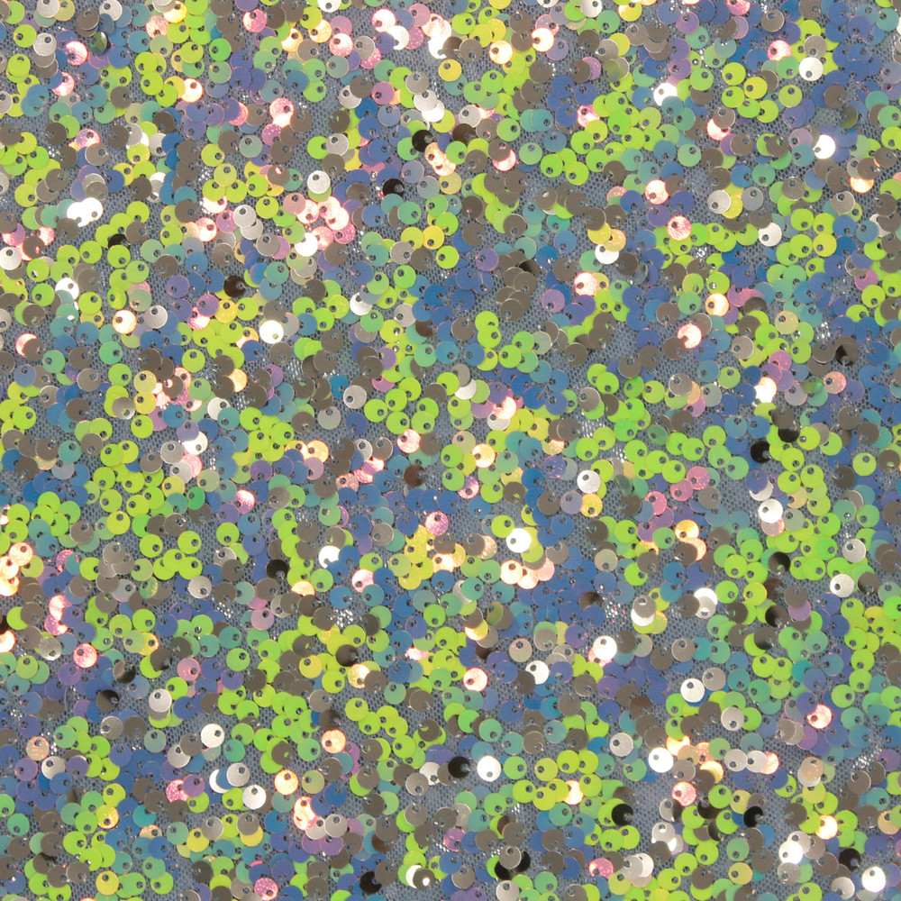 Green, Blue & Silver Sequin Stretch Tulle