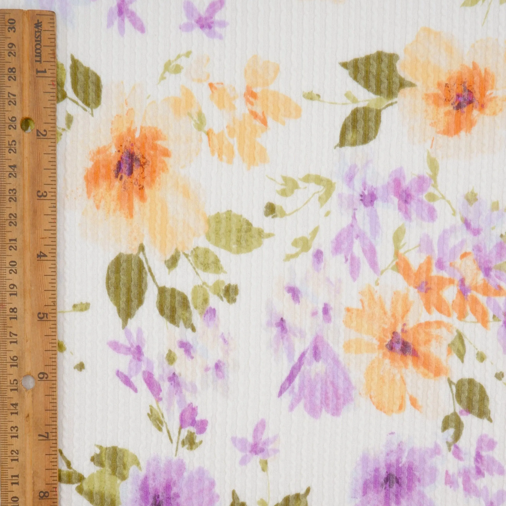 Harper Floral on Ivory Urban Rib Knit