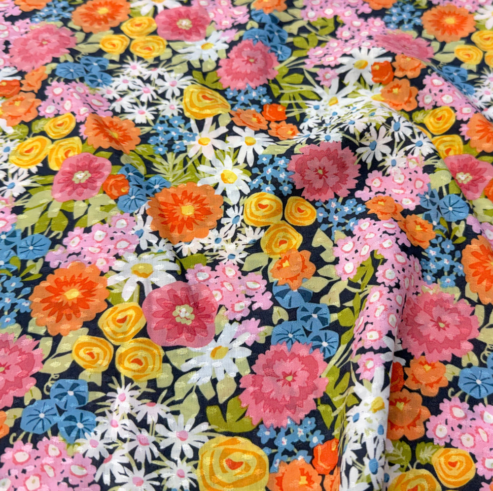 Midnight Garden Flowy Swiss Dot