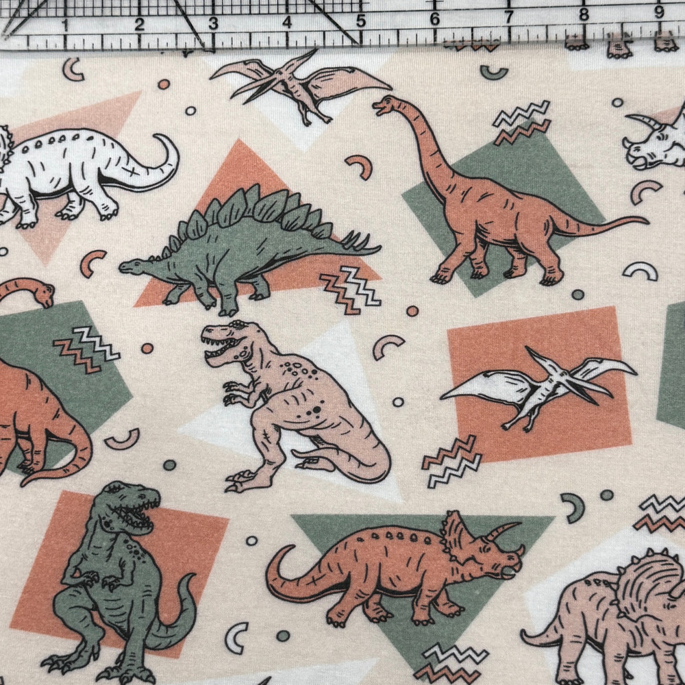 Custom Boho Dinos Bamboo Lycra Knit