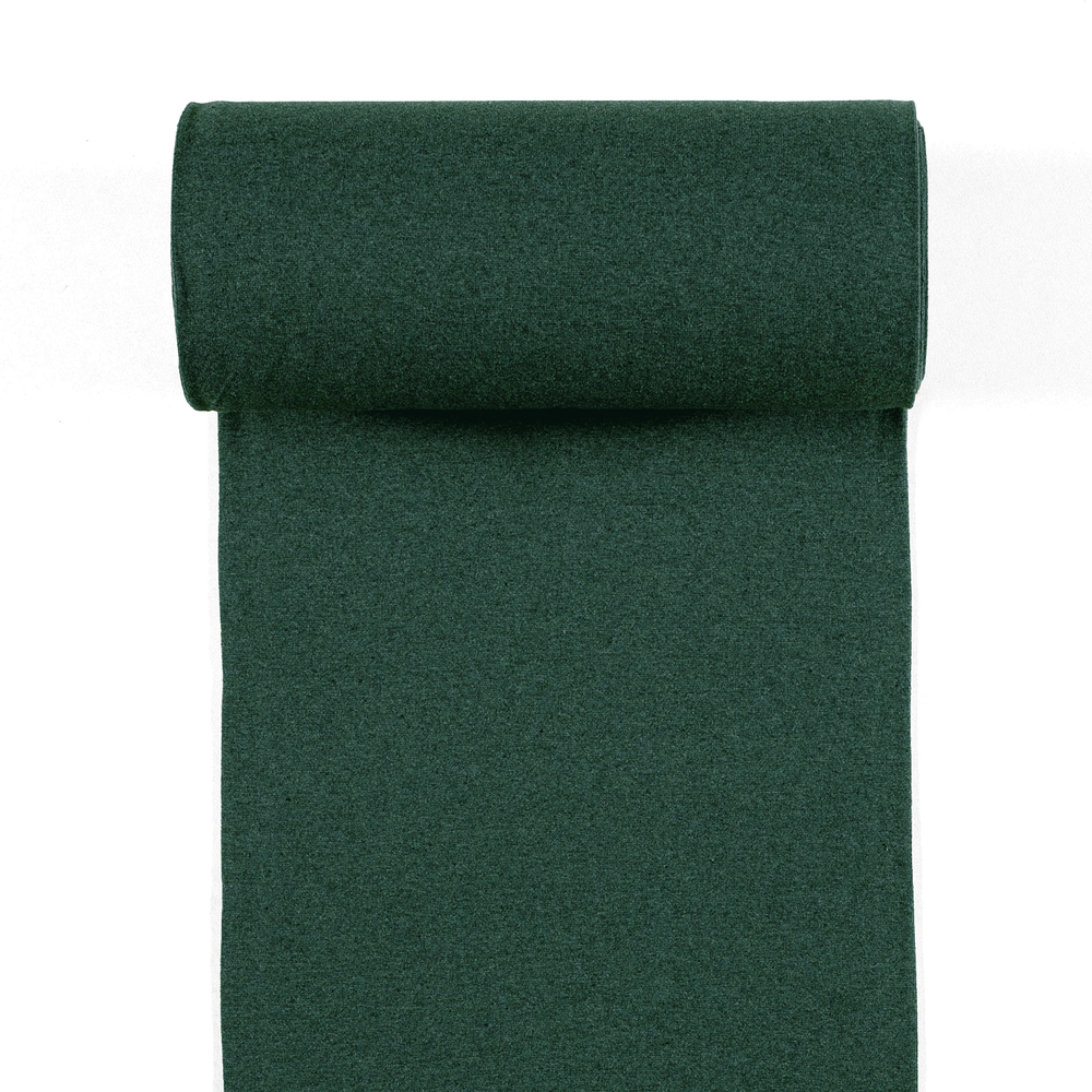 Bottle Green Melange Tubular 1x1 Rib Knit