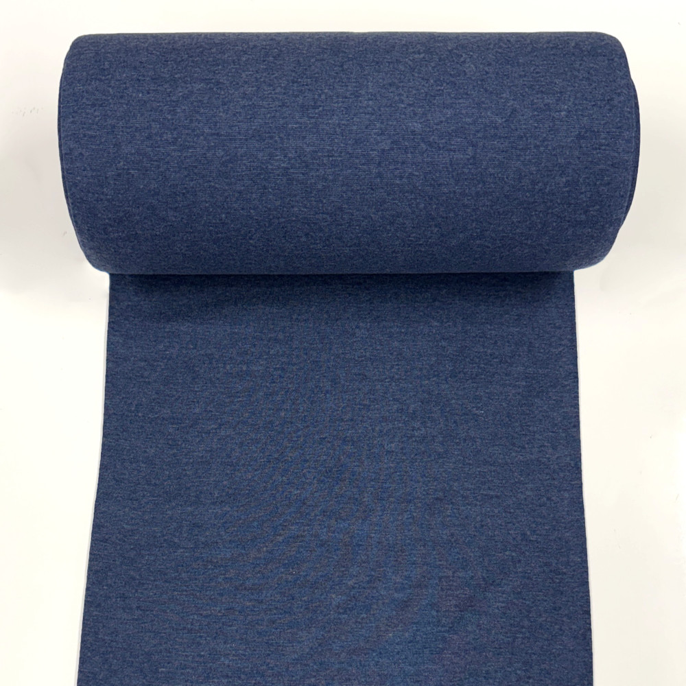 Denim Blue Melange Tubular 1x1 Rib Knit