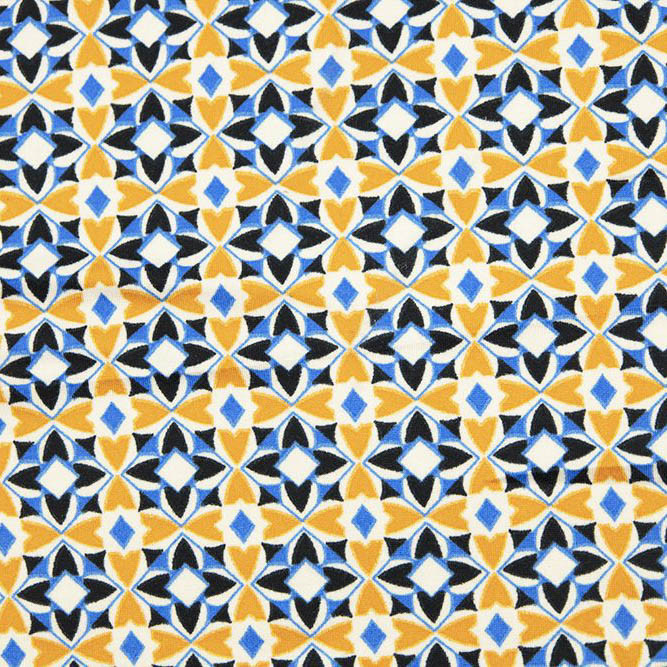 Retro Yellow Geometric Double Brushed Poly