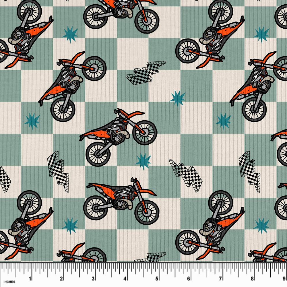 Custom Dirt Bike Check Rib Knit *SECONDS*