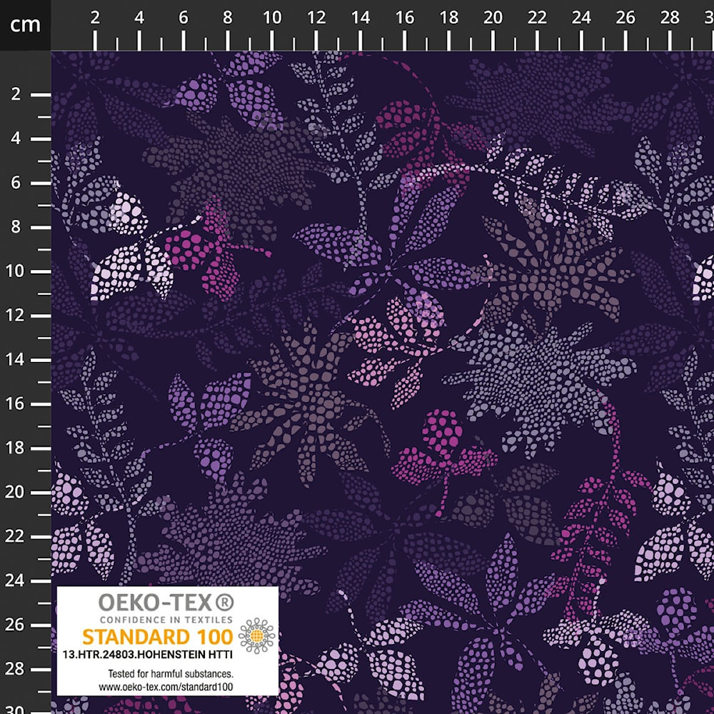 Stof Fabrics Deep Purple Floral Cotton Lycra Knit