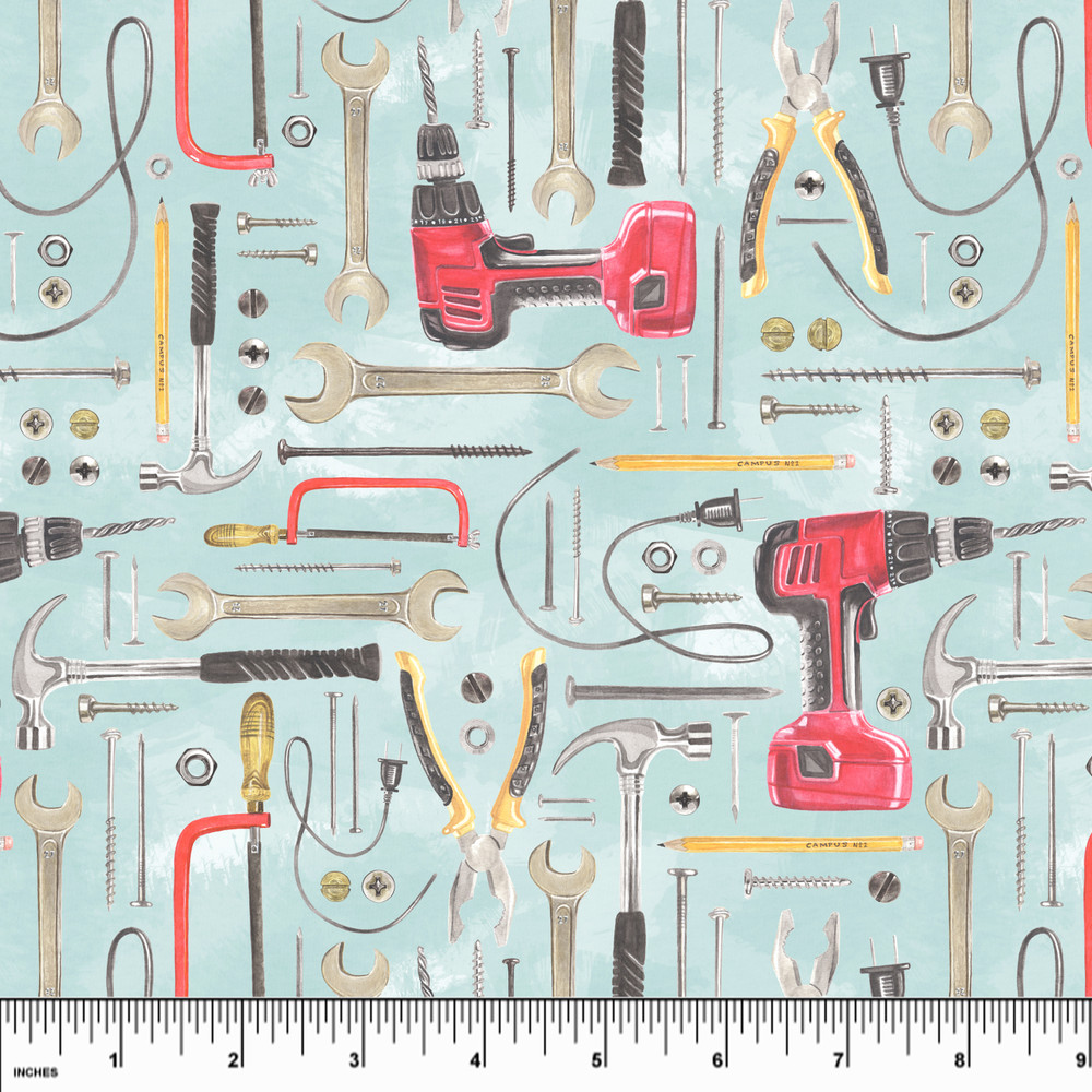 Custom Tools on Blue Tri-Blend Cotton Lycra