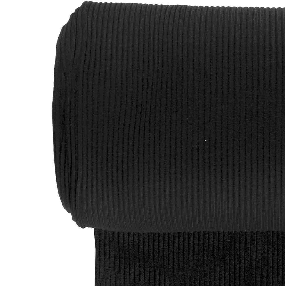 Black 3x3 Tubular Rib Knit