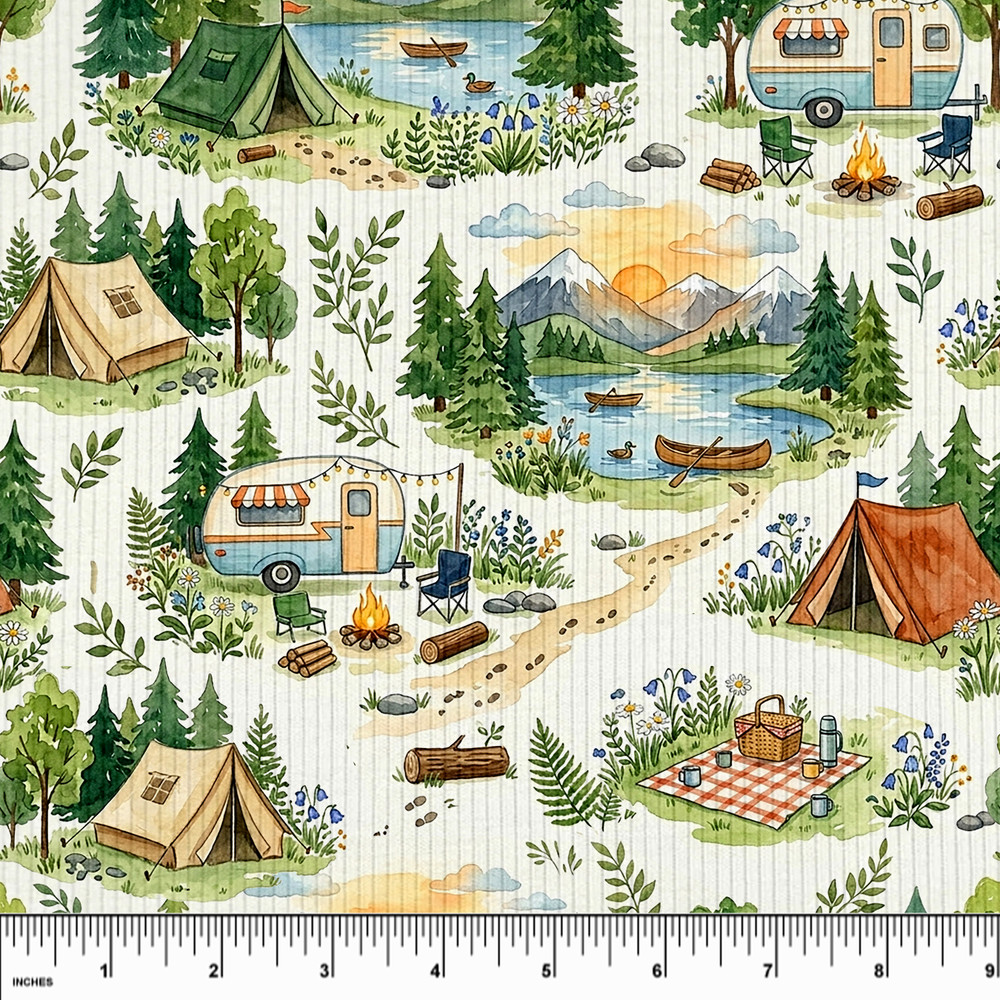Custom Mountain Campout Rib Knit