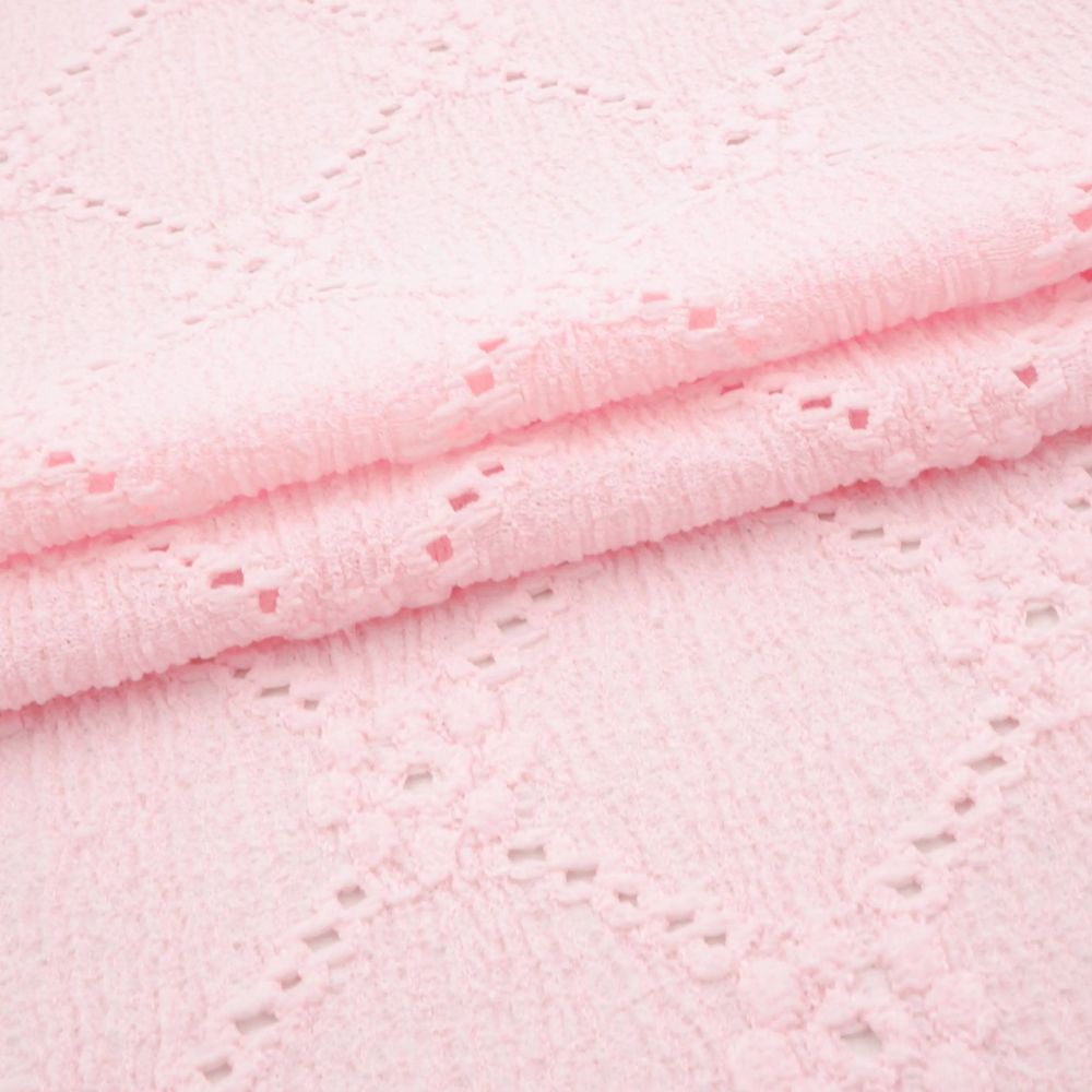 Light Pink Trellis Eyelet Knit