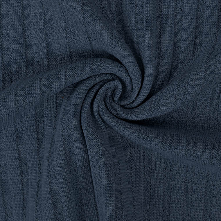 Navy Jacquard Jersey Rib