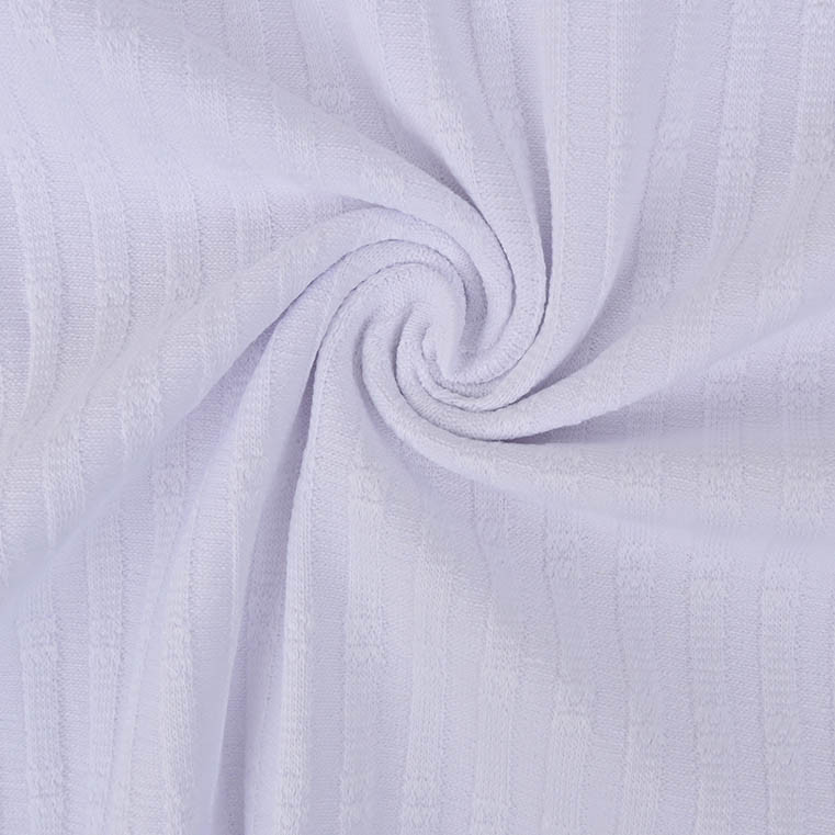 White Jacquard Jersey Rib
