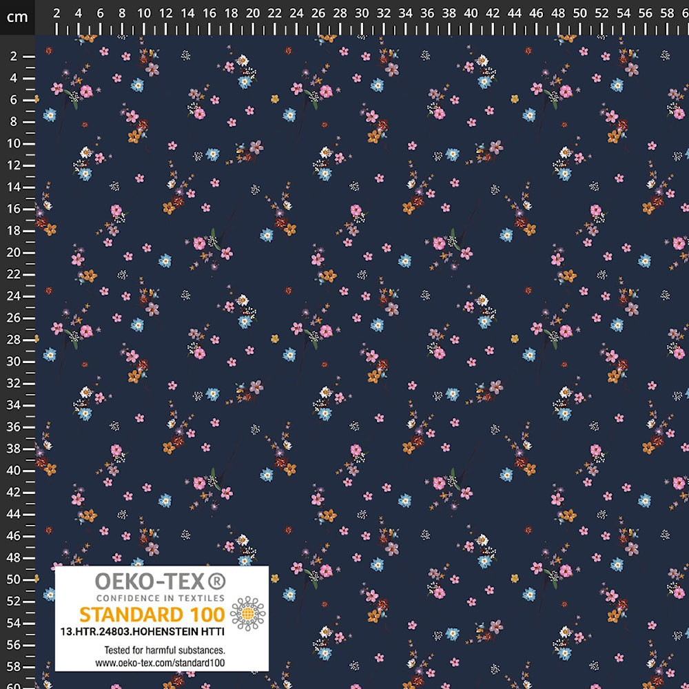 Stof Fabrics Cluster on Navy Jersey Viscose Lycra