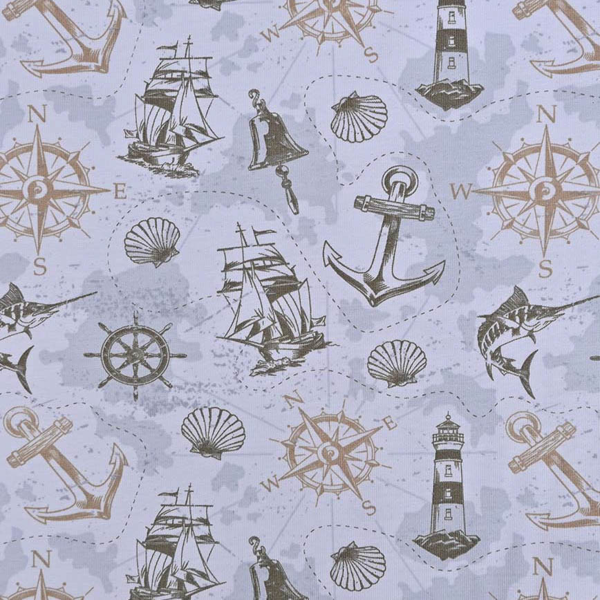 Nautical Explorer Cotton Lycra
