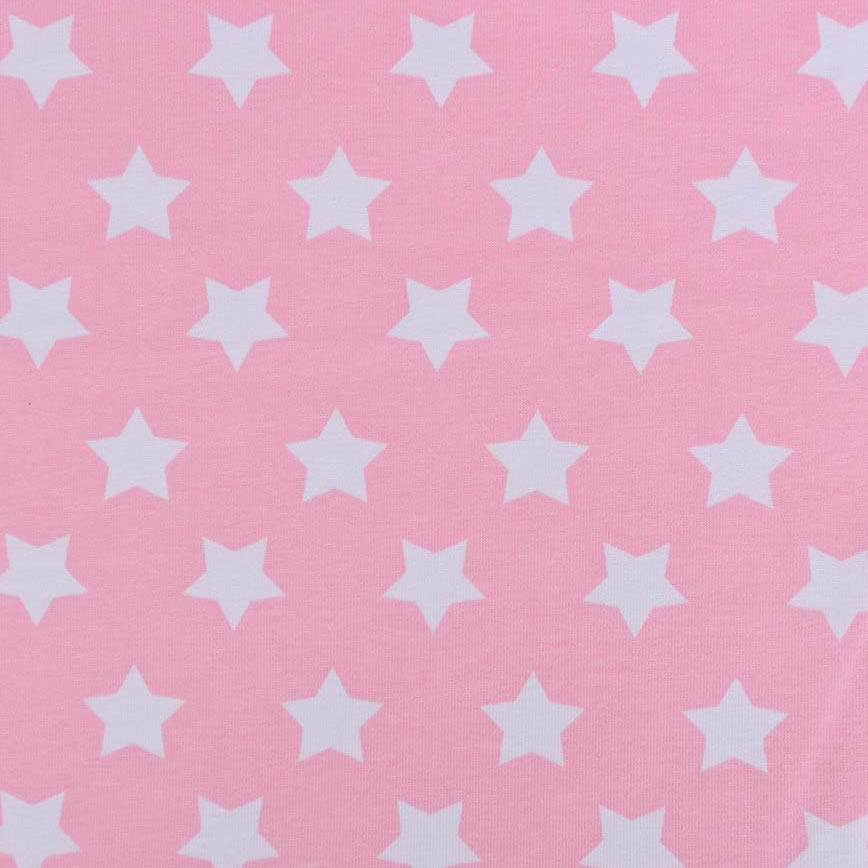 Stars on Pink Cotton Lycra