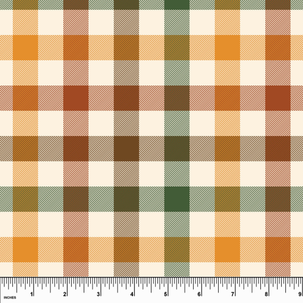 Custom Pumpkin Plaid Cotton Lycra Knit