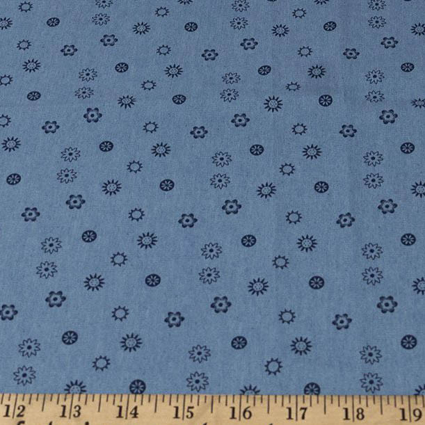 Mini Blooms Chambray