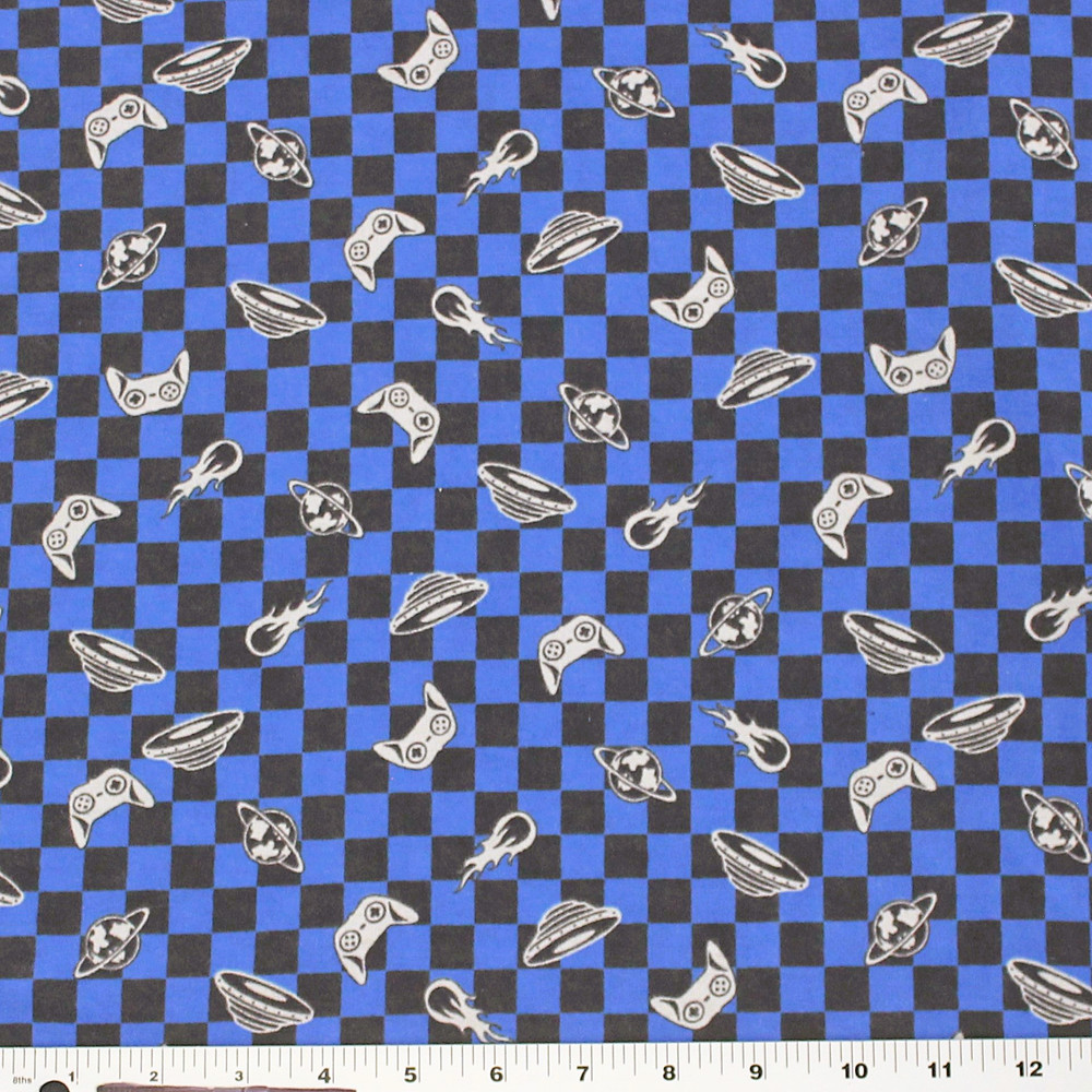 Gaming Checks on Blue Flannel