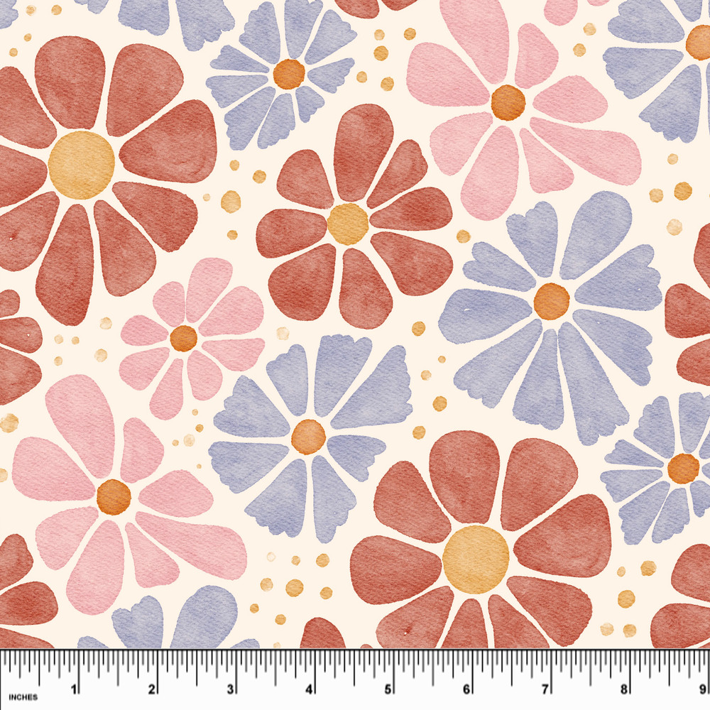 Custom Boho Blooms Bamboo Cotton Lycra Knit