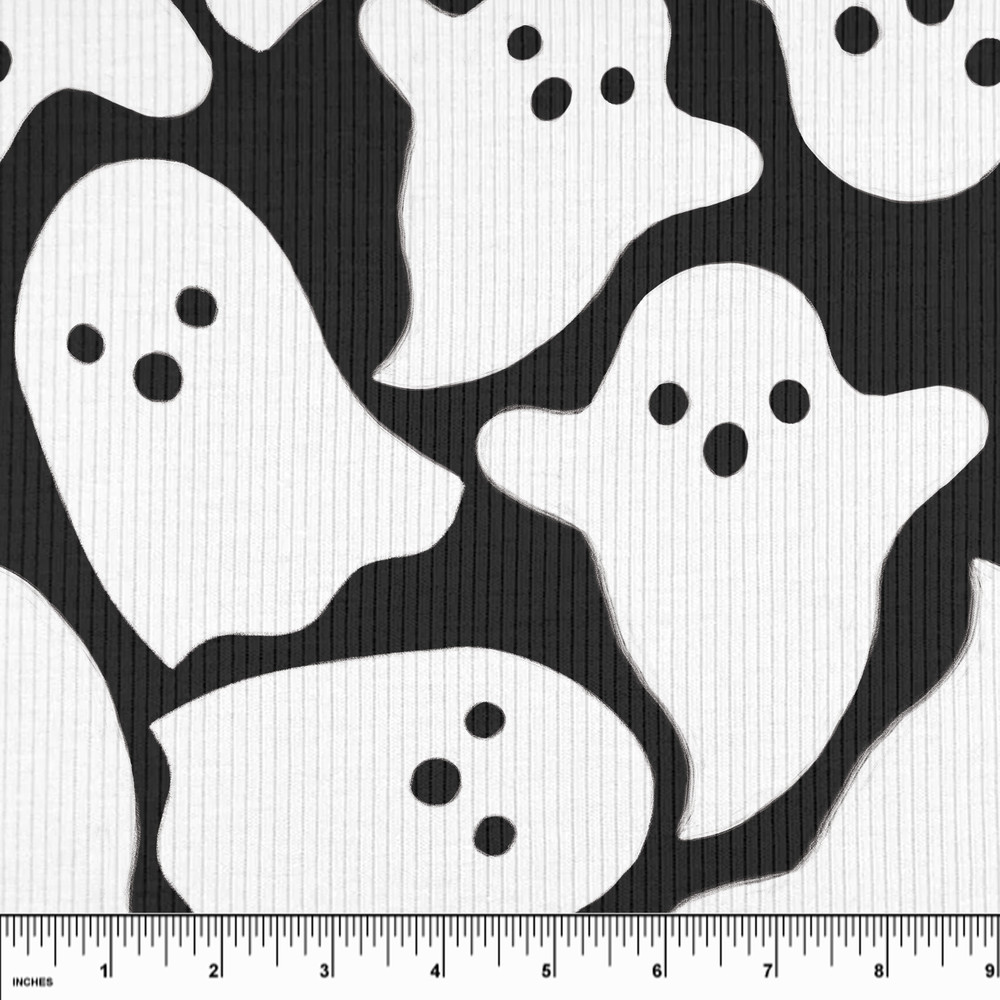 Custom Spooky Ghosts Rib Knit