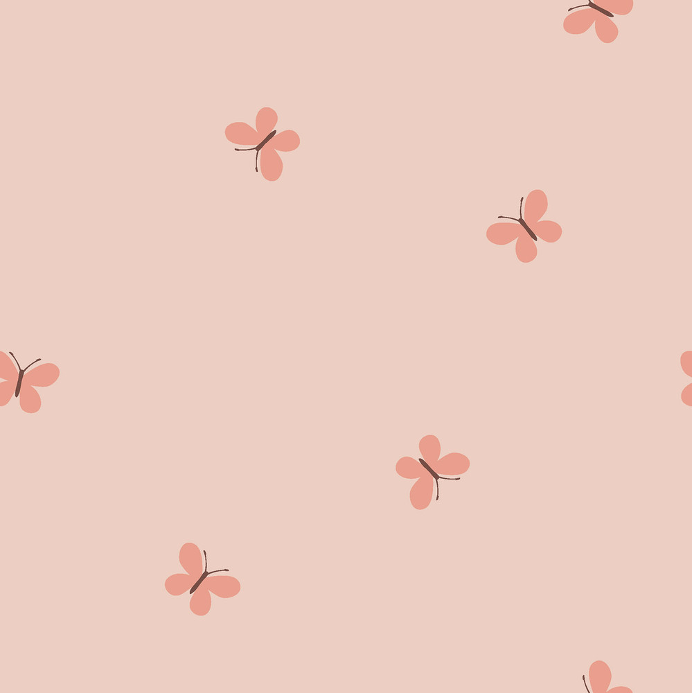 Butterflies on Soft Pink Cotton Lycra Knit