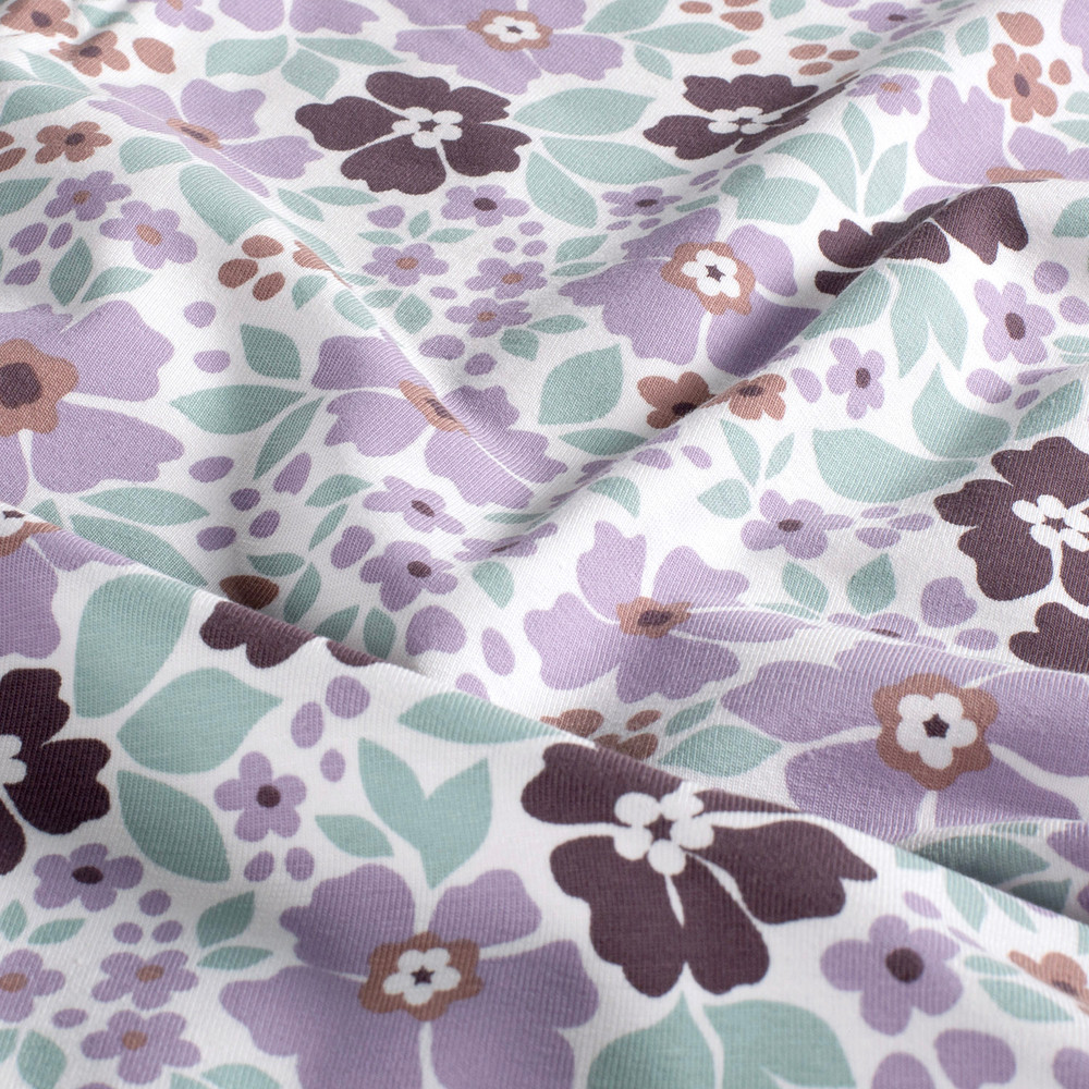 Lilac & Mint Floral Cotton Lycra Knit