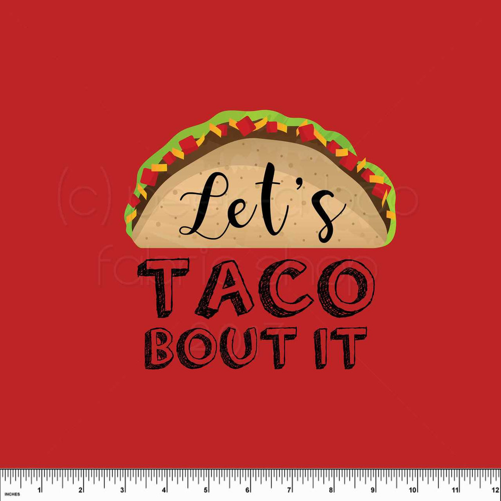 Let's Taco Bout It Cotton Lycra Panel in Red- Child