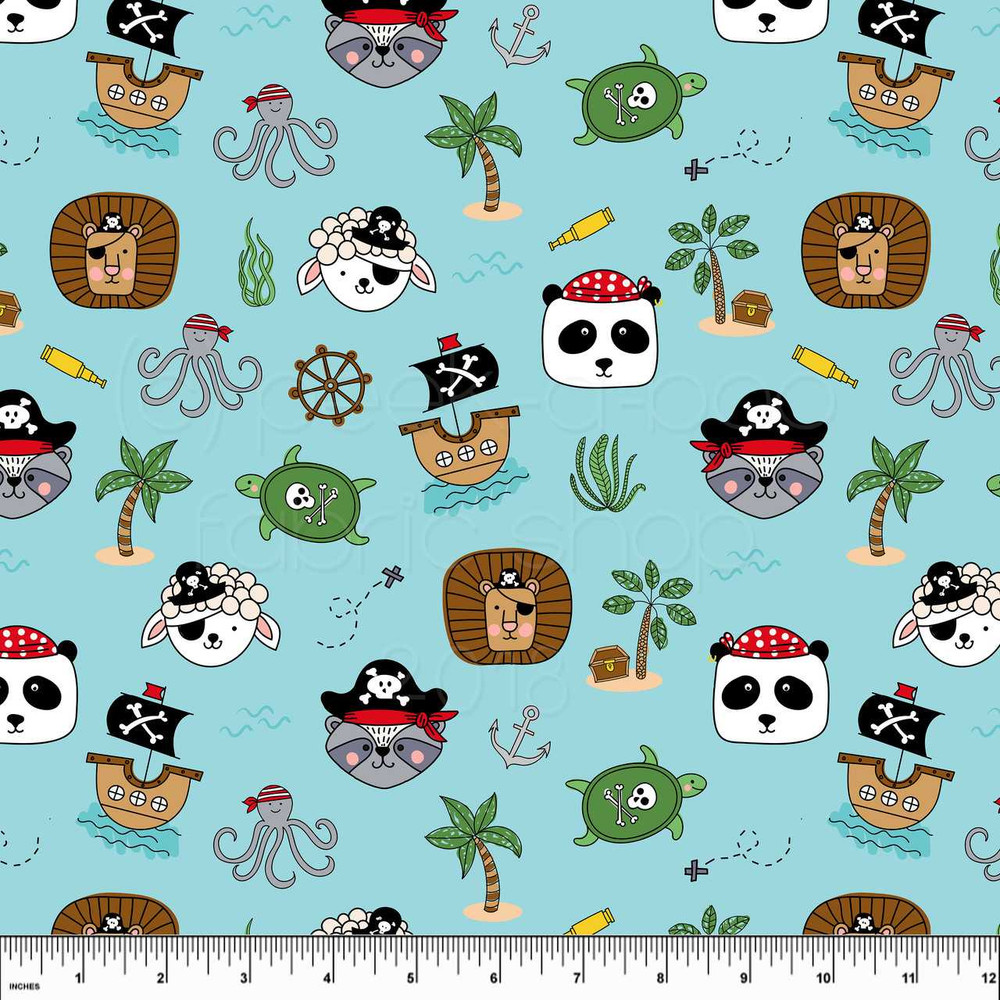 Custom Pirate Animals Cotton Lycra