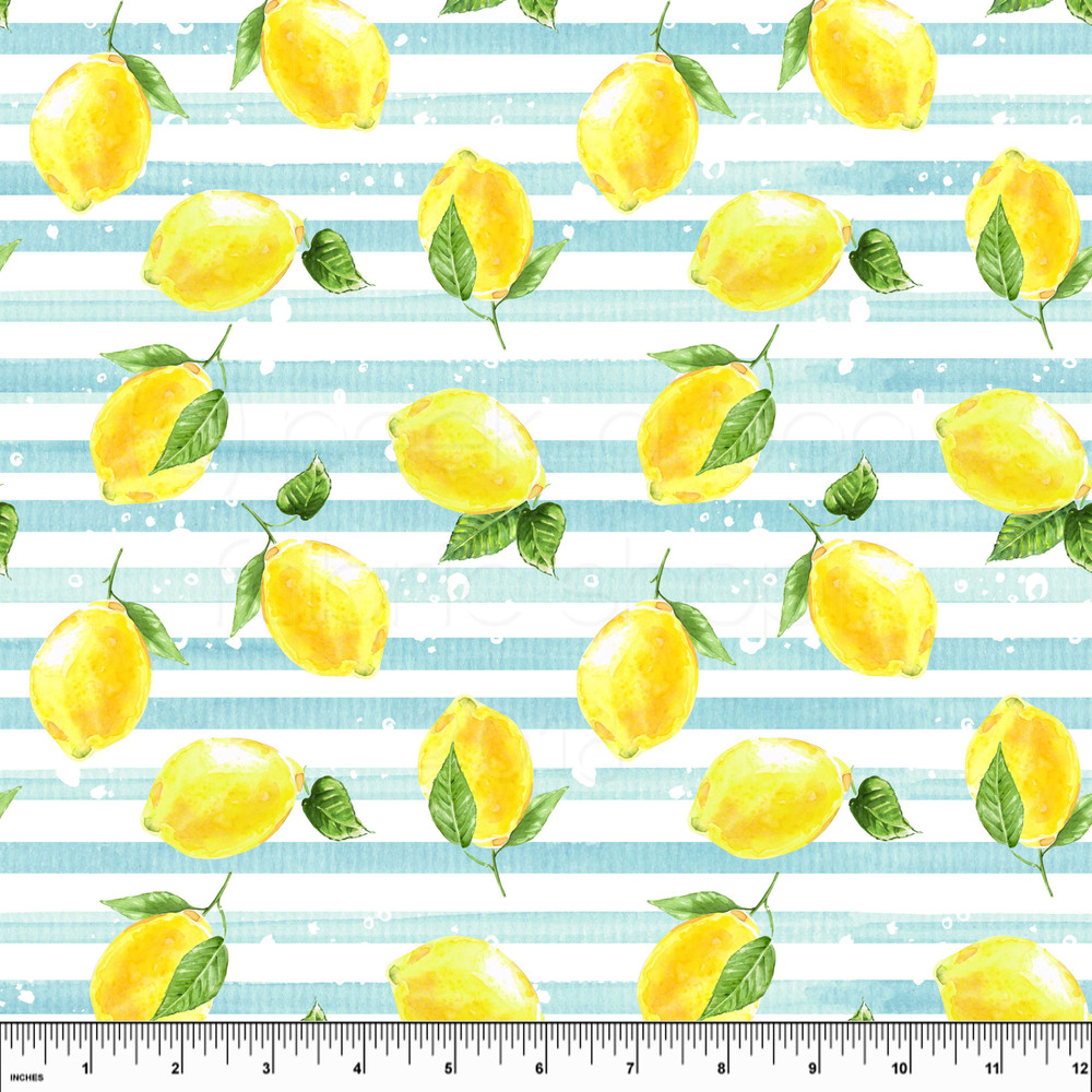 Custom Lemon Stripe Cotton Lycra