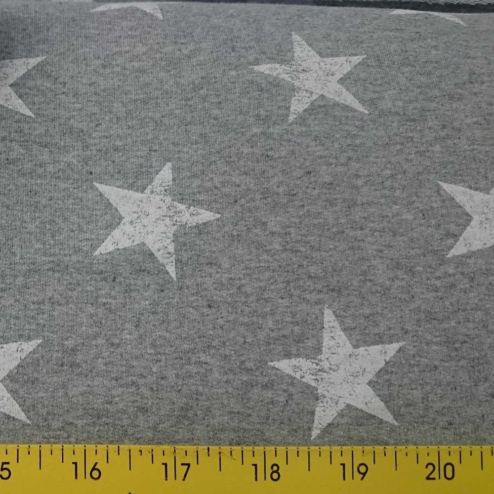 Stars on Gray French Terry Knit